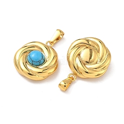 304 Stainless Steel with Synthetic Turquoise Pendants&nbsp;STAS-L309-21A-G