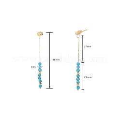 Bohemian Style Natural Apatite Beaded Tassel Dangle Earrings&nbsp;WG6B05D-03