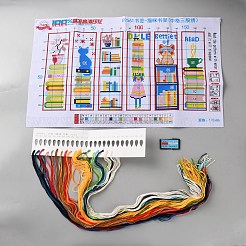 初心者向けブックマークペイントニードルフェルトキット  DIY刺繍キット  猫の形  1mm  18色&nbsp;LS-DIY-WH20053-95A