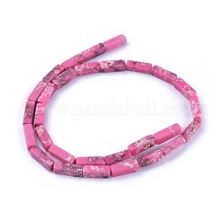 合成インペリアルジャスパービーズ連売り  染め  直方体の  濃いピンク  12~13.5x4~4.5mm  穴：0.8mm  約29個/連  14.96インチ〜15.19インチ（38~38.6cm）&nbsp;G-E508-02J
