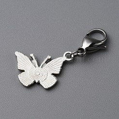 Butterfly Alloy Enamel Pendant Decoration&nbsp;HJEW-WH0042-73C