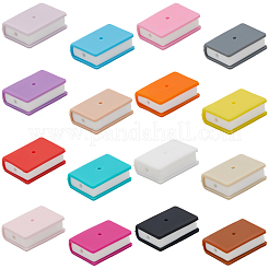 16個16色ブック食品グレードシリコンビーズ  DIYネックレスの製作  ミックスカラー  27.1x9.2mm  1pc /カラー&nbsp;SIL-PA0001-18