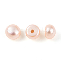 グレード3a 天然養殖淡水真珠ビーズ  片穴  半円形ビーズ  桃パフ  4~5x3~3.5mm  穴：0.9~1mm&nbsp;PEAR-N018-3A-4045B