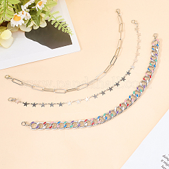 1 Set 3 Styles Iron Hat Chain with Lobster Claw Clasp&nbsp;HJEW-CN0001-31A
