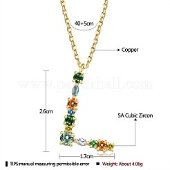 Brass Micro Pave Cubic Zirconia Pendant Necklaces&nbsp;NJEW-BB67040-L