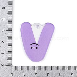 アクリルパーツ  笑顔の文字  V字  29~38x21.5~34.5x2.3mm  穴：3mm&nbsp;MACR-R002-01V