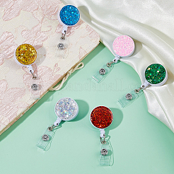 6Pcs 6 Colors Glitter ABS Plastic Badge Reel&nbsp;FIND-DC0007-69