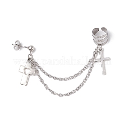 Alloy Cross Stud Earrings&nbsp;EJEW-JE06242-01