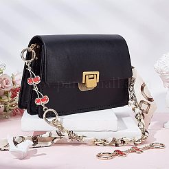 巾着チェーン用合金エナメル チェリー リンク チェーン  財布ストラップエクステンダー  スプリングリングクラスプ付き  かばん 財布 作り アクセサリー  レッド  13.5x2.6x0.3cm&nbsp;PURS-WH0001-41
