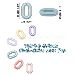 1200Pcs 6 Colors Spray Painted Acrylic Linking Rings&nbsp;MACR-SZ0001-64