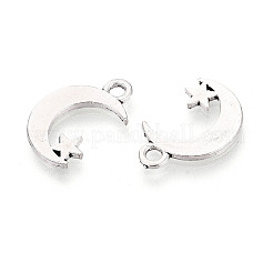 合金のチベット風チャーム  月と星のチャーム  アンティークシルバー  17x11x1mm  穴：2mm&nbsp;TIBEP-T054-14AS