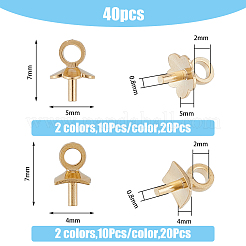 40スタイルの真鍮カップペグベイル4個  片穴パーツ用  広場＆花  ゴールデン＆シルバー  7x4~5x4~5mm  穴：2mm  ピン：0.8mm  10個/スタイル&nbsp;KK-HY0001-93