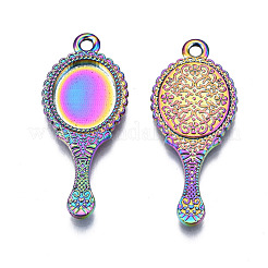 Rainbow Color Alloy Pendant Cabochon Settings&nbsp;PALLOY-N163-140-NR