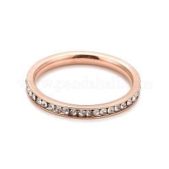 304 Stainless Steel Rhinestone Rings Set&nbsp;STAS-D178-01D