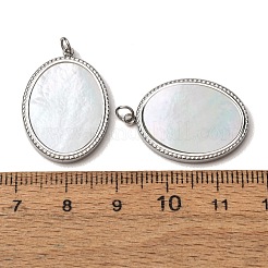 303 Stainless Steel & Natural Shell Pendants&nbsp;SH-CBA1E47-04P