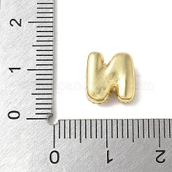 真鍮製マイクロパヴェキュービックジルコニアビーズ  文字L  ラックめっき  長持ちメッキ  18KGP本金メッキ  文字N  10.5x9.5x4.5mm  穴：2.5x2mm&nbsp;KK-P290-61G-N