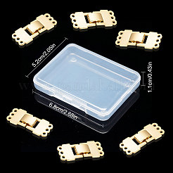真鍮製折りたたみ留め具6セット  ニッケルフリー  18KGP本金メッキ  33.5x14x4mm  穴：2mm&nbsp;STAS-SC0003-33