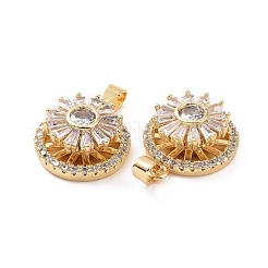Real 18K Gold Plated Brass Micro Pave Clear Cubic Zirconia Pendants&nbsp;KK-E068-VC302
