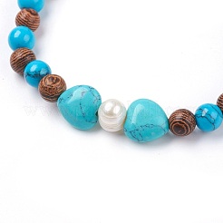 Synthetic Turquoise(Dyed) Stretch Bracelets&nbsp;BJEW-JB03747-01