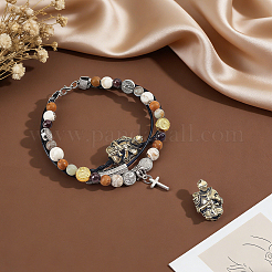 真鍮製ヨーロピアンビーズ2個  大穴ビーズ  ナイト  アンティーク黄金  24.5x17x13.5mm  穴：5.5x5mm&nbsp;KK-HY0004-50