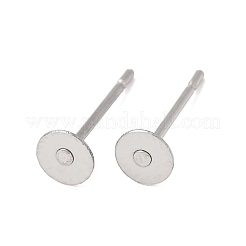 Tarnish Resistant 304 Stainless Steel Flat Round Blank Peg Stud Earring Findings&nbsp;STAS-S028-23