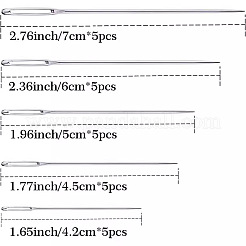ステンレス鋼の針  木製の針収納ボックス付き  ステンレス鋼色  針: 42mm~70mm  5スタイル  5個/スタイル  25pc&nbsp;SENE-PW0020-05
