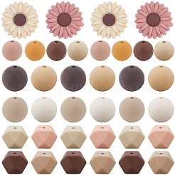100Pcs 14 Styles Food Grade Eco-Friendly Silicone Beads&nbsp;SIL-PA0001-16
