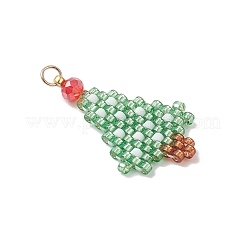 Christmas Themed Glass Seed Beaded Pendants&nbsp;PALLOY-MZ00868-02