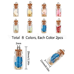 Glass Wishing Bottle Pendant Decorations&nbsp;GLAA-SC0001-12