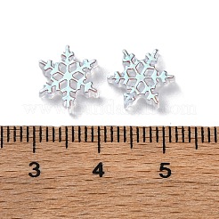 蓄光＆電気メッキ樹脂デコデンカボション  スノーフレーク  暗闇で光る  ライトブルー  11x11x2mm&nbsp;RESI-Z032-01A