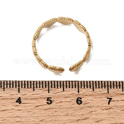 女性用ハート型304ステンレススチール製カフオープンリング  ゴールドカラー  5mm  usサイズ7 1/4(17.5mm)&nbsp;RJEW-A091-14G