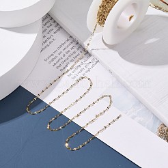 PVD真空メッキ304ステンレス鋼ダップチェーン  リンクチェーン  長持ちメッキ  ハンダ付け  スプールで  ゴールドカラー  3x1.5x0.2mm&nbsp;CHS-F011-15B-G