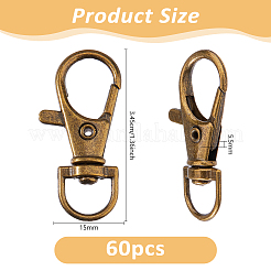 Alloy Swivel Clasps&nbsp;FIND-DC0008-04P