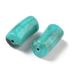 アクリル天然石風ビーズ  カーブチューブ  ツートン  ターコイズ  29x14x14.5mm  穴：2.5mm&nbsp;X-MACR-K359-66C