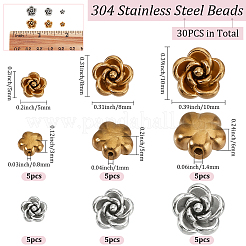 30Pcs 6 Colors 304 Stainless Steel Beads&nbsp;STAS-PA0001-14