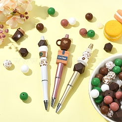 80 個 14 スタイルのシリコン焦点ビーズ  コーヒーをテーマにしたDIYジュエリー作り  ミックスカラー  12~28x12~23mm  穴：2~3mm&nbsp;SIL-YW0002-36