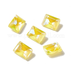 モカ蛍光スタイル k9 ガラス ラインストーン カボション  後ろ向き  多面カット  長方形  ミックスカラー  8x6x3.5mm&nbsp;RGLA-J026-A-MI