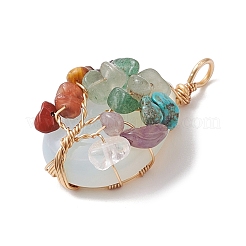 Natural Quartz Crystal Copper Wire Wrapped Rock Crystal Teardrop Pendants&nbsp;PALLOY-JF02846-02