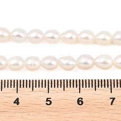 天然養殖淡水パールビーズ連売り  ラウンド  グレード4 A  ベージュ  4.5~5mm  穴：0.6mm  約70個/連  15.16''（38.5センチメートル）&nbsp;PEAR-D003-01A