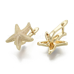 Brass Hoop Earring Findings with Latch Back Closure&nbsp;X-KK-S348-508-NF