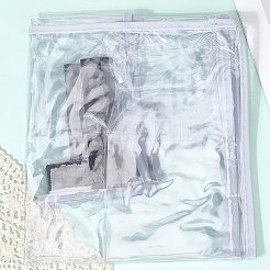 透明PVC荷物カバー  透明な旅行用スーツケースプロテクター  20インチのスーツケース用  銀  385x237x450mm&nbsp;AJEW-WH20080-52H