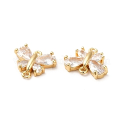 Brass Clear Cubic Zirconia Connector Charms&nbsp;KK-M233-53G