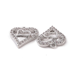 Brass Micro Pave Clear Cubic Zirconia Charms&nbsp;KK-E068-VF187