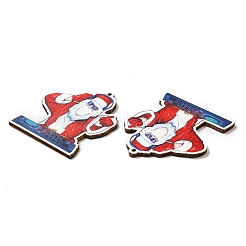 Single Face Christmas Printed Wood Big Pendants&nbsp;WOOD-D025-13