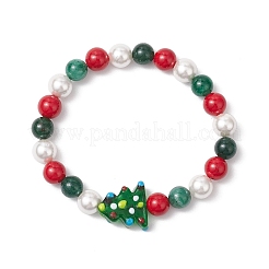 3Pcs 3 Styles Christmas Series Natural Fuchsite & Mashan Jade 
Beads Stretch Bracelets&nbsp;BJEW-TA00663