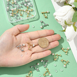 24Pcs 2 Colors 316 Surgical Stainless Steel Clip-on Earring Converters Findings&nbsp;STAS-SC0010-34B