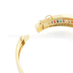 Cubic Zirconia Triple Layer Belt Buckle Hinged Bangle&nbsp;BJEW-N014-018