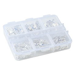 80 個 6 スタイル合金ビーズセット  ウイング  銀  7~22x3~30x3~4mm  穴：1~1.5mm&nbsp;FIND-FS0001-94