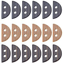 24Pcs 3 Colors Resin Buttons&nbsp;BUTT-GF0004-24