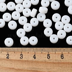 不透明色のガラスシードビーズ  コラム  ホワイト  6x3mm  穴：1.4mm  約2027個/ポンド&nbsp;SEED-E001-P3x6mm-05